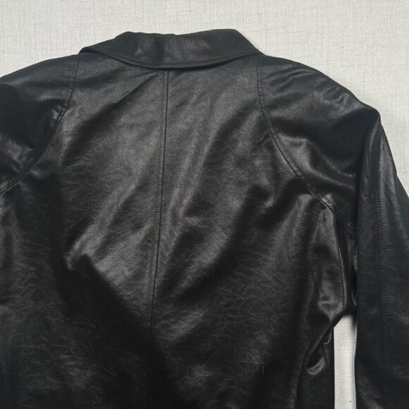 Vintage Russell Scott Liquid Faux Leather Blazer Black Jacket Size M/L - Picture 8 of 16